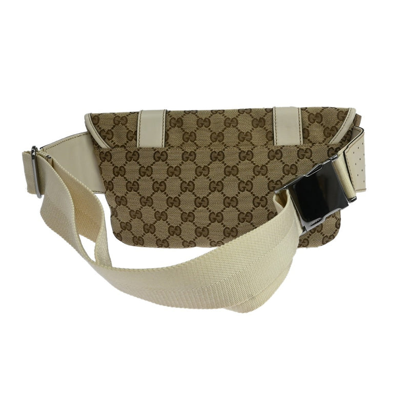 Gucci Waist Belt Bag (outlet) Gg Canvas And Leather Beige