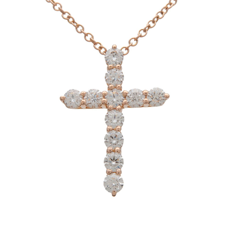 Tiffany & Co. Cross Pendant 18k Rose Gold With Diamonds Pink_gold Bijoux