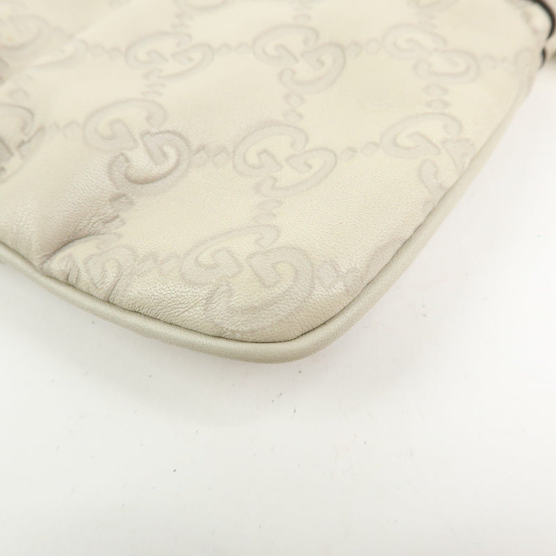 Gucci Heart Wristlet Guccissima Leather Beige Bag