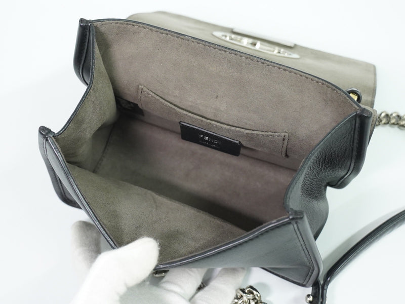 Fendi Kan I F Leather Black Bag