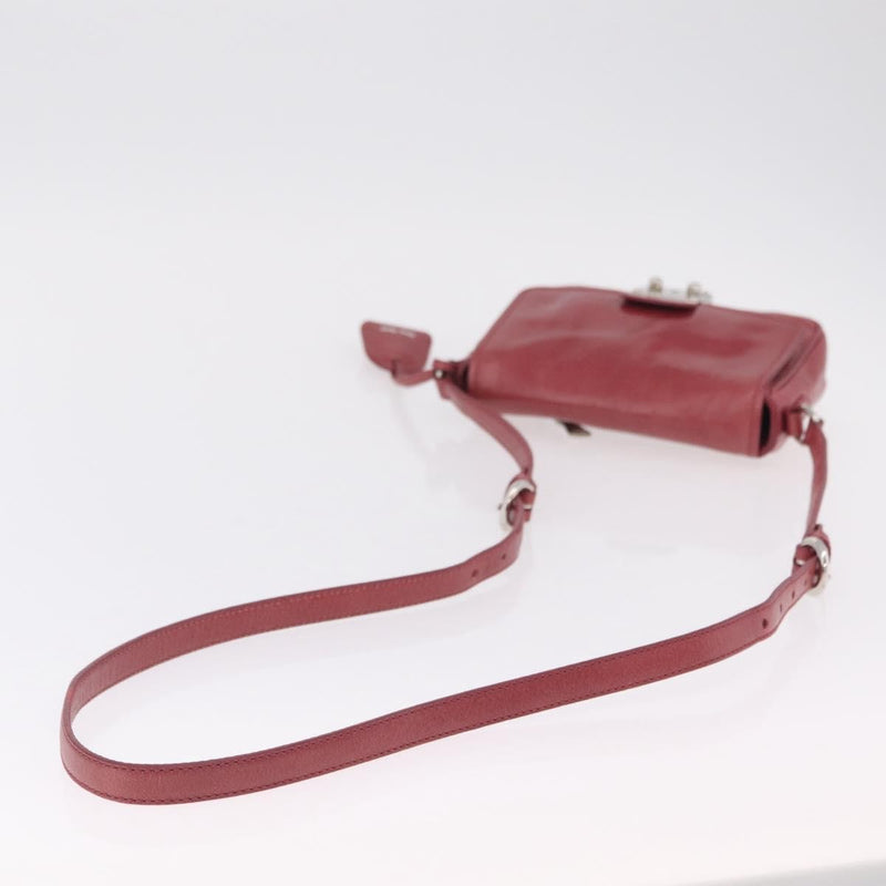 Miu Miu Madras Shoulder Leather Pink Bag