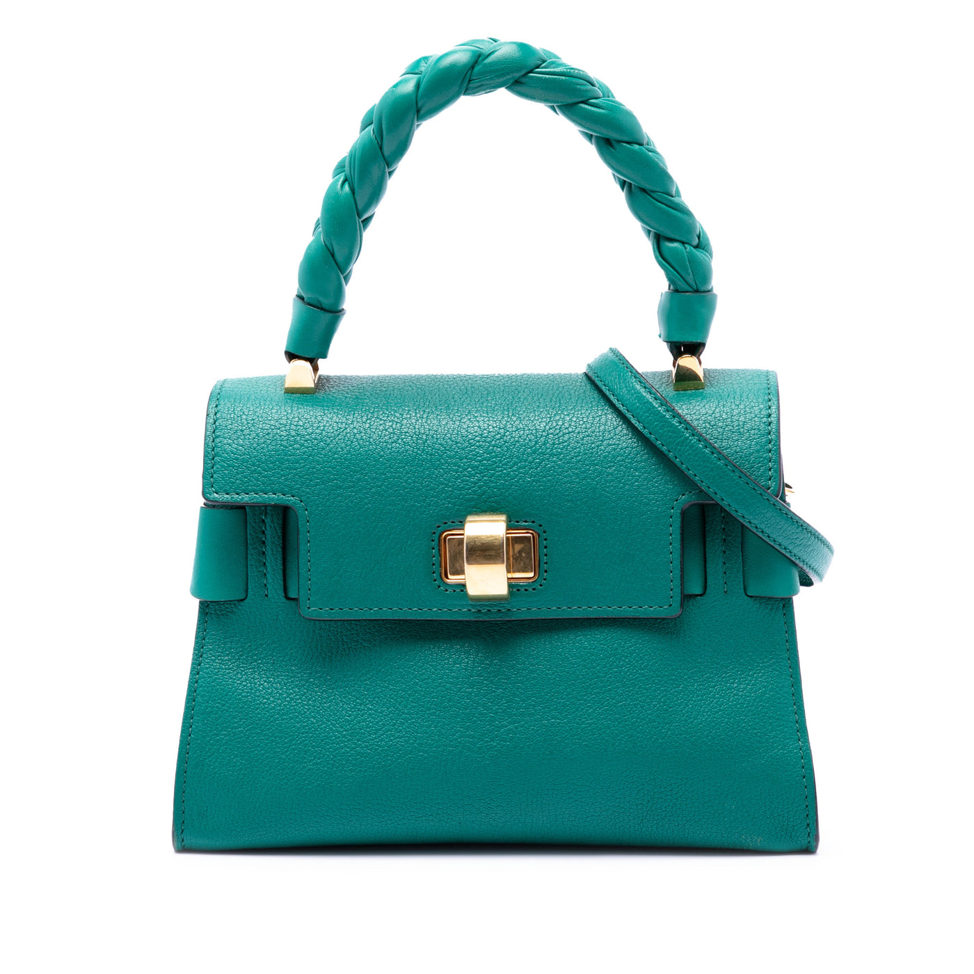 Mini Goatskin Madras Click Top Handle Bag - Image 1