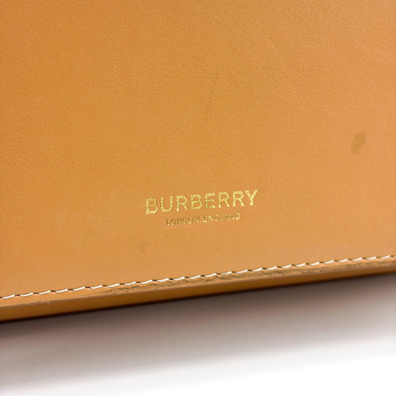 Burberry Convertible Fold Over Pocket Clutch Leather Brown