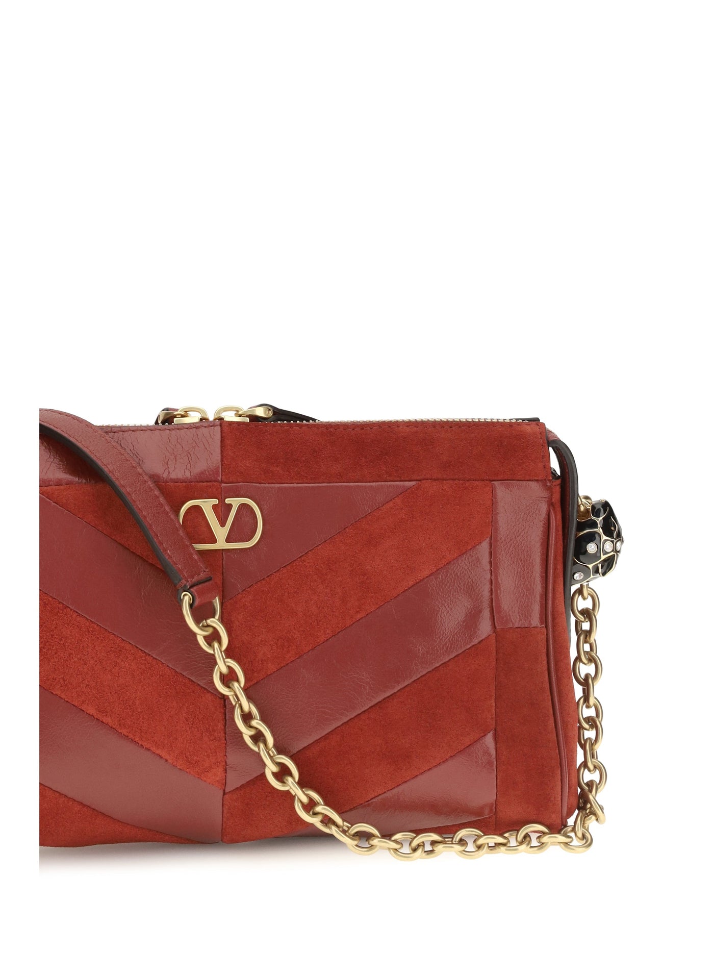 Valentino Garavani Panthea Shoulder Bag — Red Calf Leather