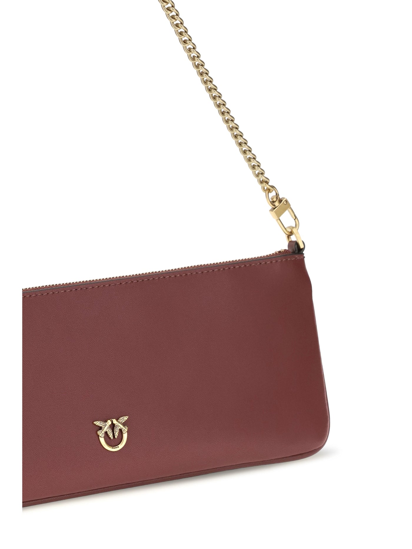 Pinko Horizontal Flat Clutch — Red Calf Leather (bos Taurus)