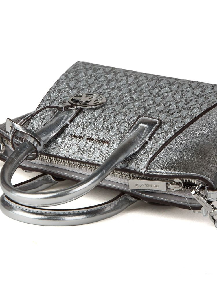 Michael Kors Satchel — Silver 89.coated Canvas