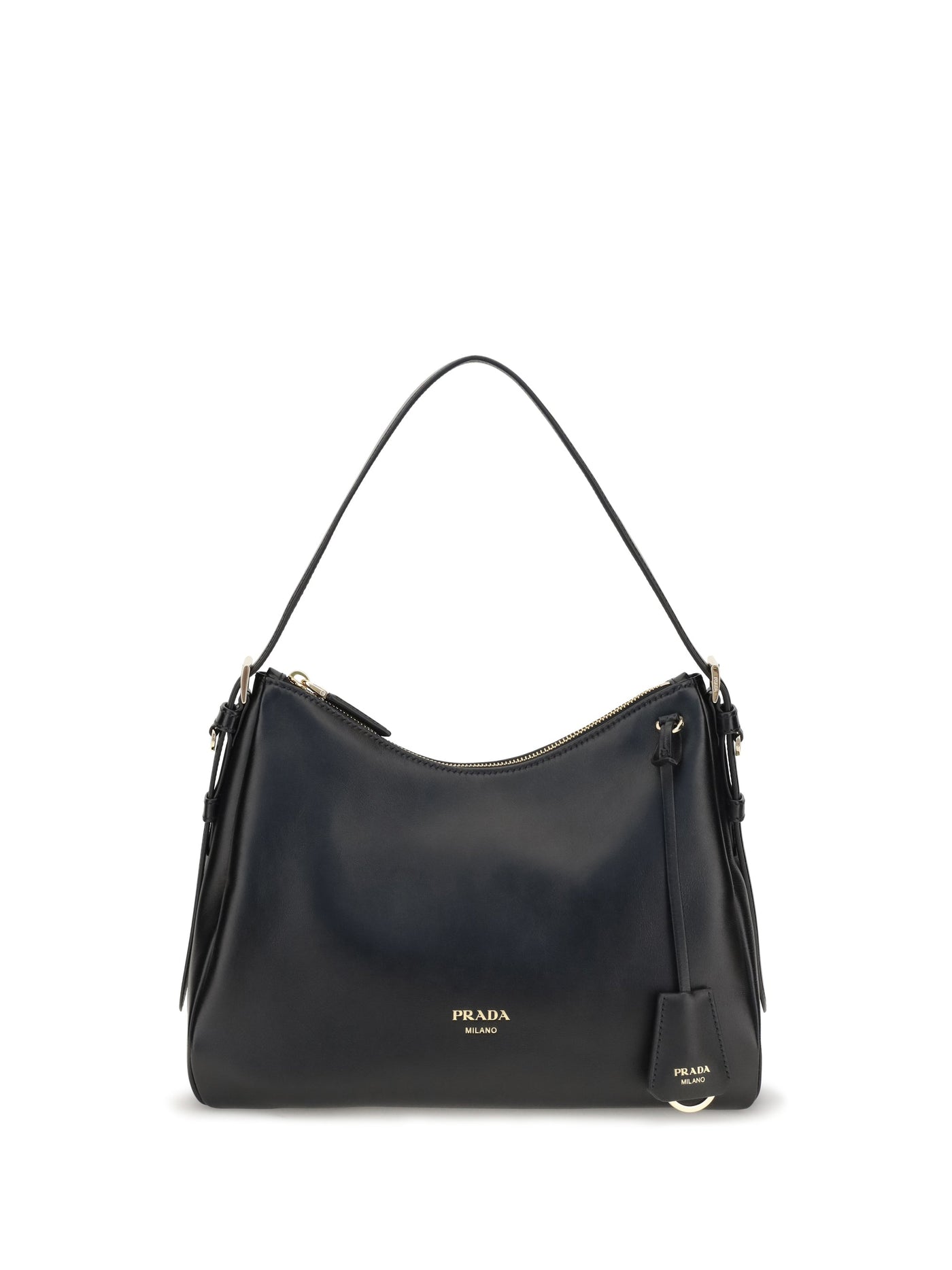 Prada Calf Leather Shoulder Bag — Black