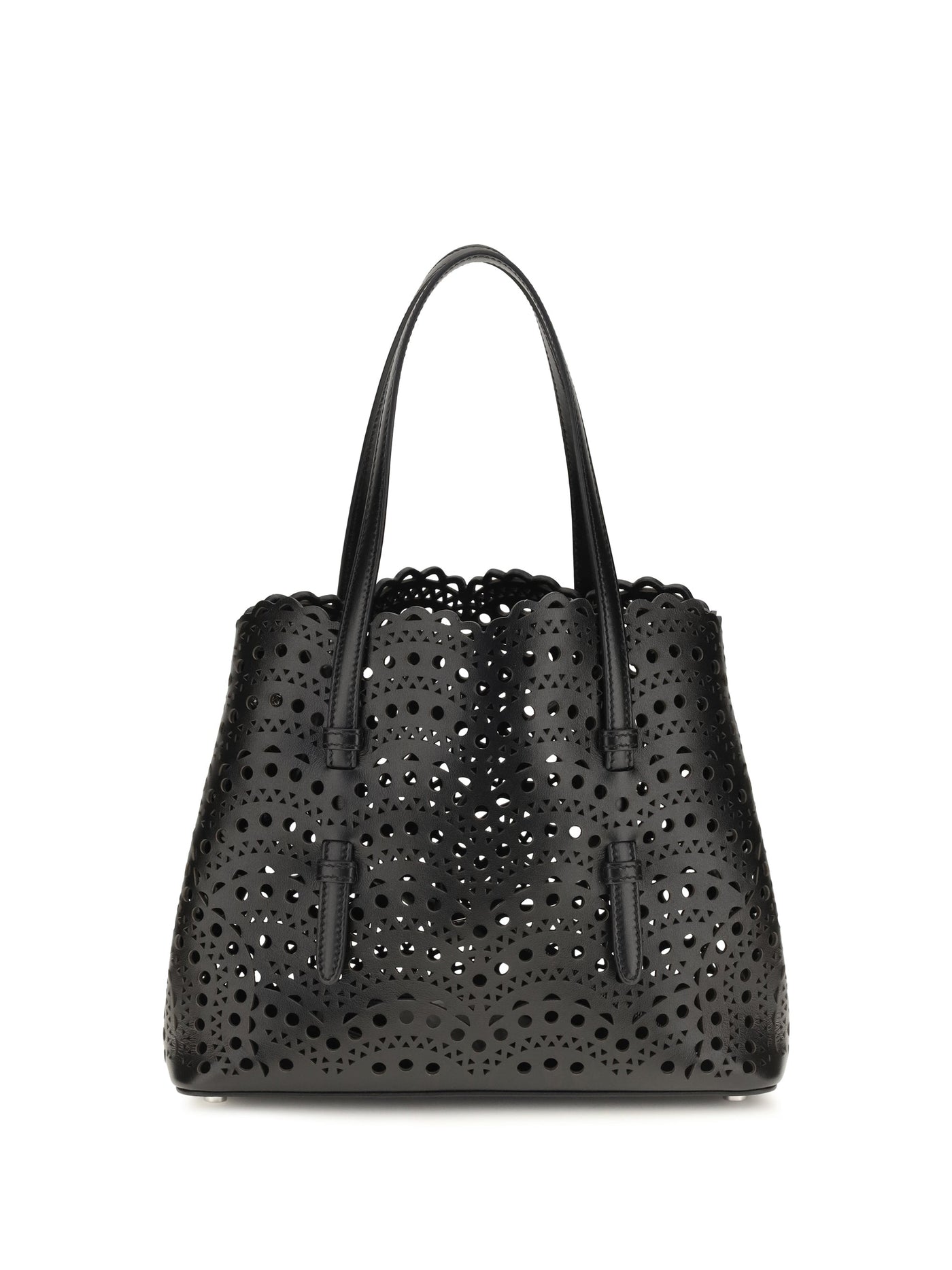 Alaïa Shoulder Bag — Black Perforated Leather