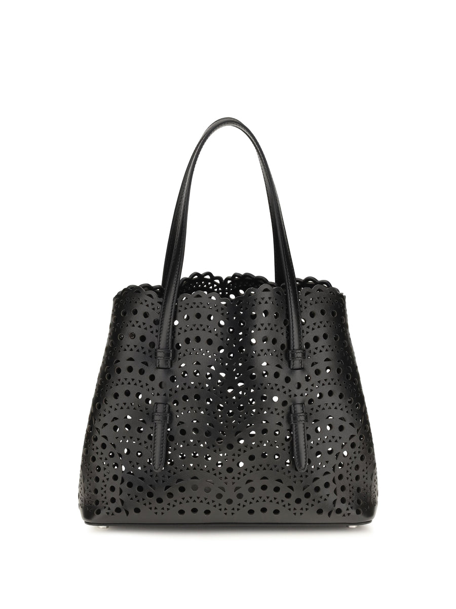 Alaïa Shoulder Bag — Black Perforated Leather