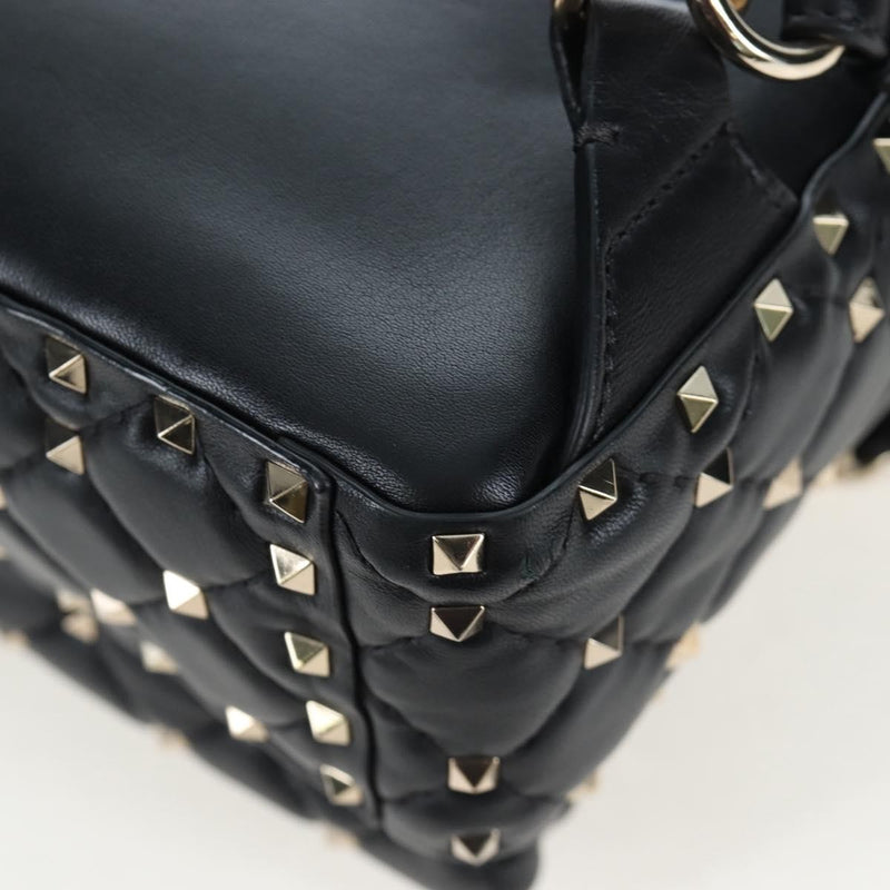 Valentino Garavani Rockstud Spike Quilted Leather Black Bag