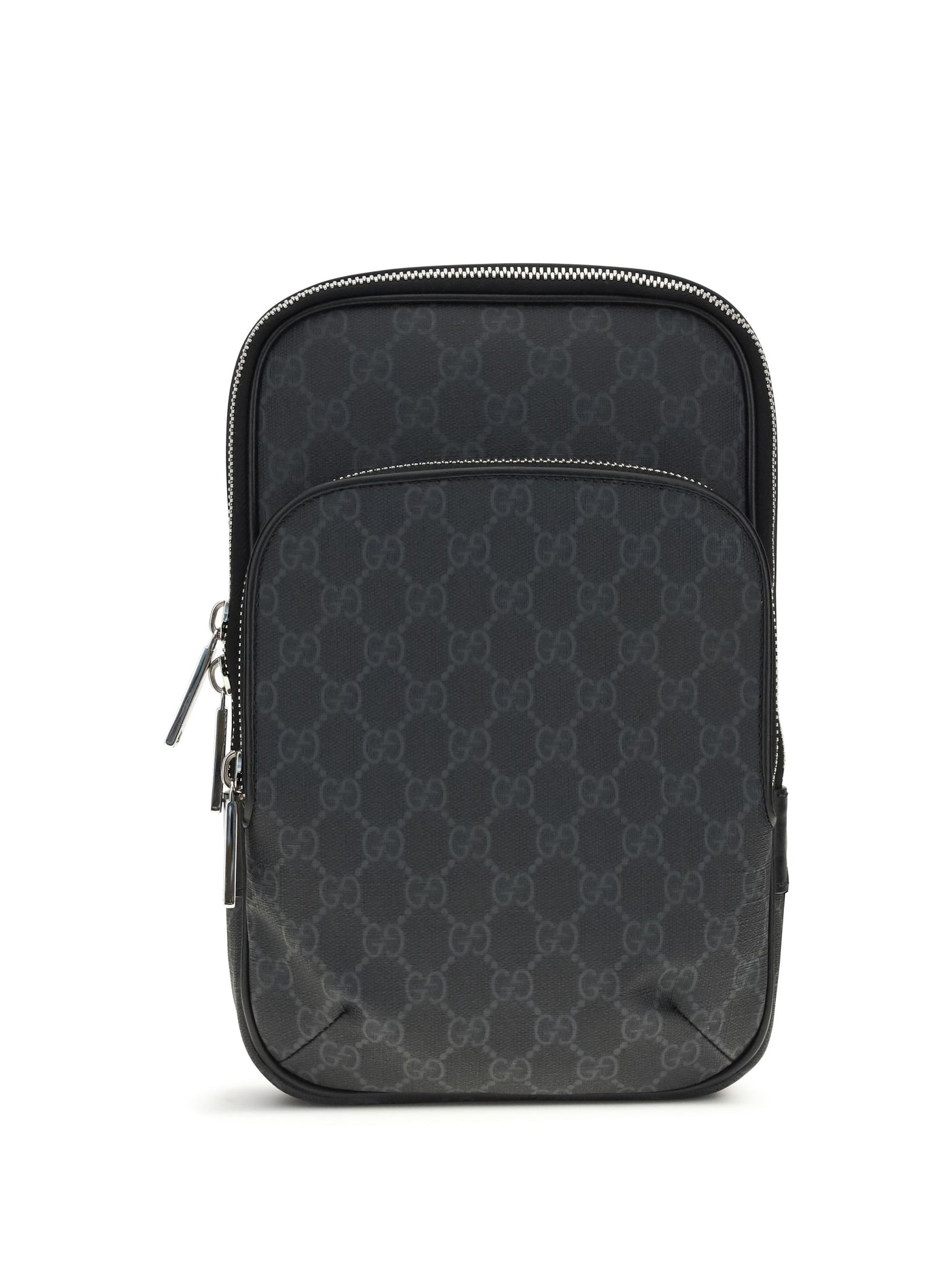 Gucci Gg Monogram Canvas Shoulder Bag — Black Thermoplastic Polyurethane