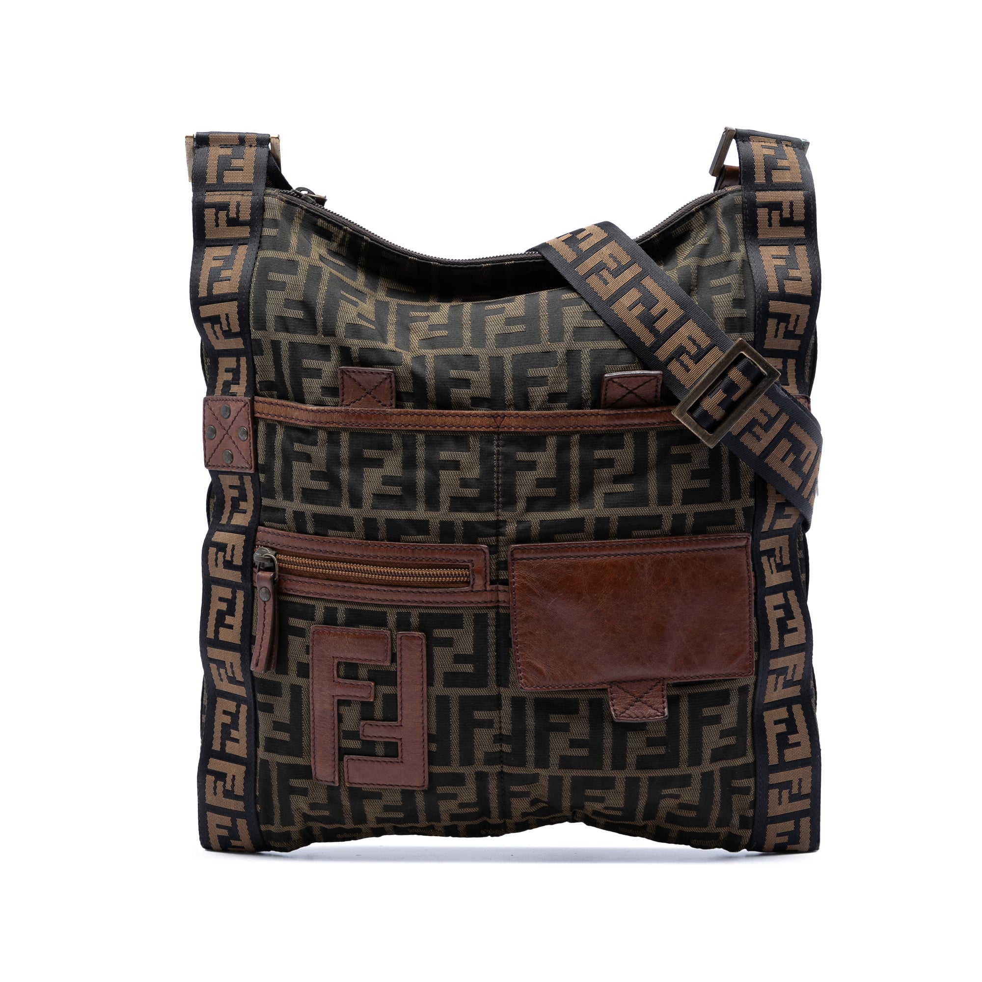 Zucca Canvas FF Flat Messenger Bag - Image 1