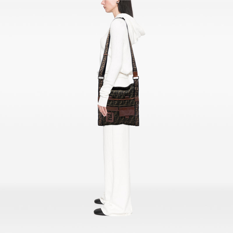 Zucca Canvas FF Flat Messenger Bag - Image 5