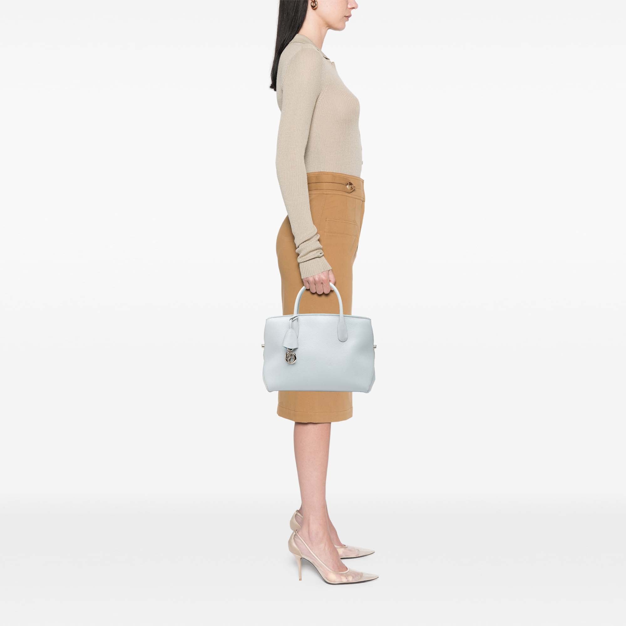 Large Supple Grained Calfskin Open Bar Tote - Image 7