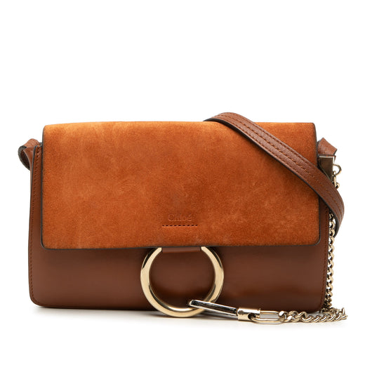 Small Suede and Calfskin Faye Crossbody - Image 1