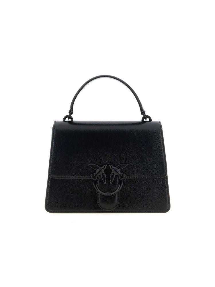 Pinko Love Top Handle Bag — Black Lamb Leather