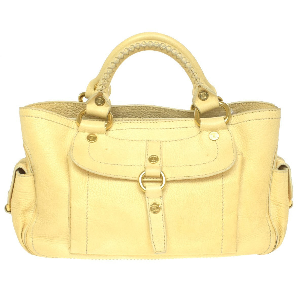 Celine Boogie Satchel Leather Yellow