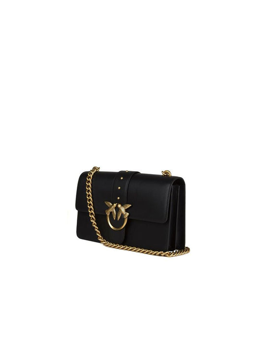 Pinko Love Crossbody Bag — Black Cow Leather