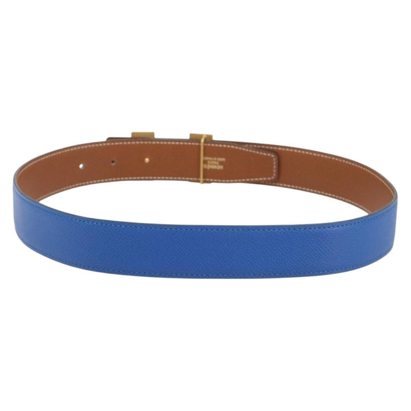 Hermes Constance Reversible Belt Leather Blue