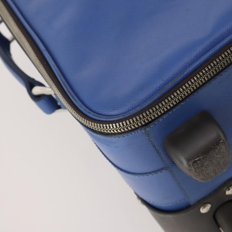 Prada Travel Bag Nylon Blue Leather