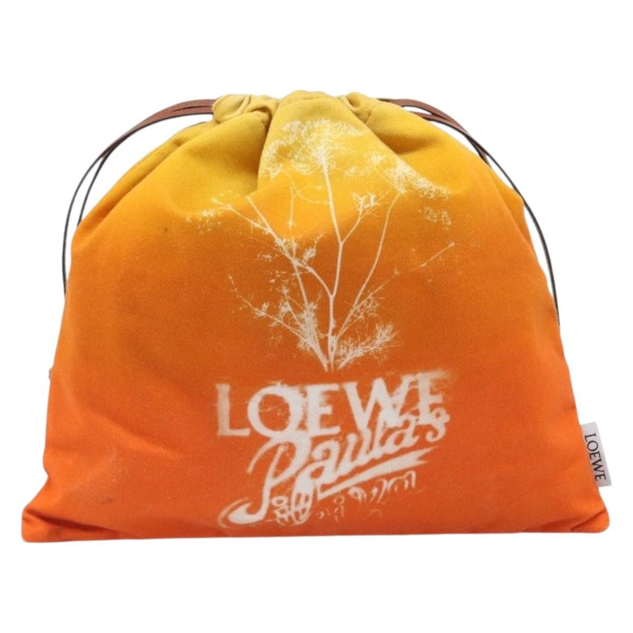 Loewe Paula Drawstring Printed Canvas Orange Bag