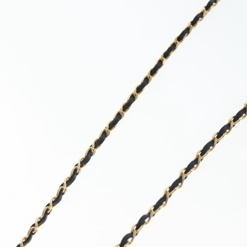 Chanel Cc Perfume Bottle Pendant Chain Long Metal With Leather, Crystals And Faux Pearl Gold Bijoux