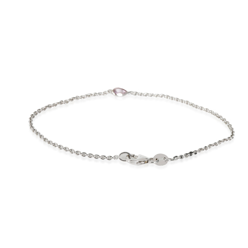 Gia Fancy Intense Purplish Pink Pear Diamond Bracelet 14k White Gold 0.18 Ct