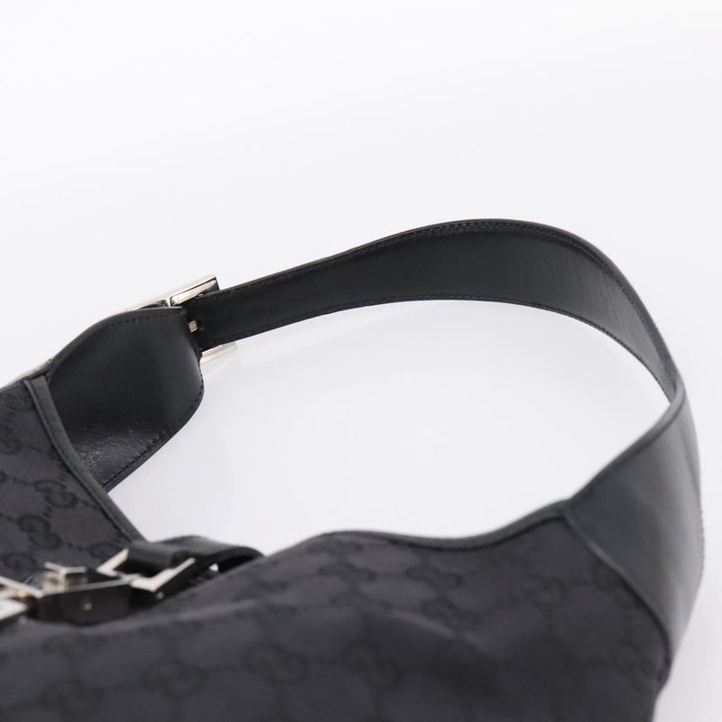 Gucci Jackie O Hobo Gg Canvas With Leather Black