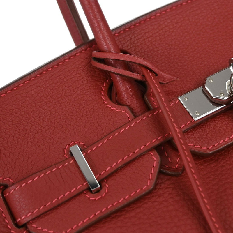 Hermes Birkin Red Togo With Palladium Hardware Leather Bag