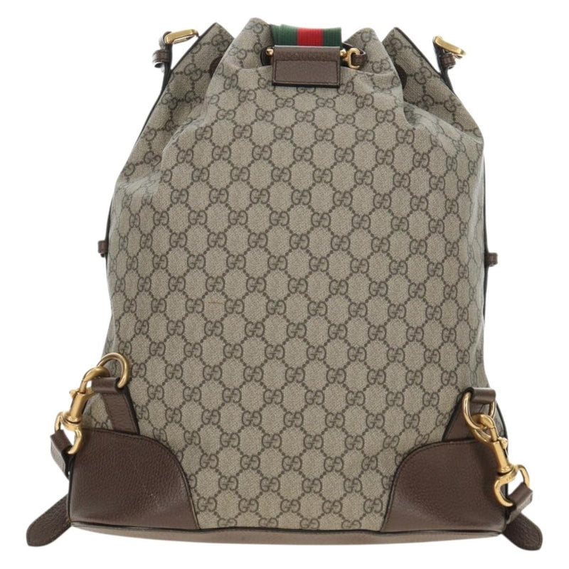 Gucci Neo Vintage Drawstring Bucket Gg Coated Canvas Beige Bag