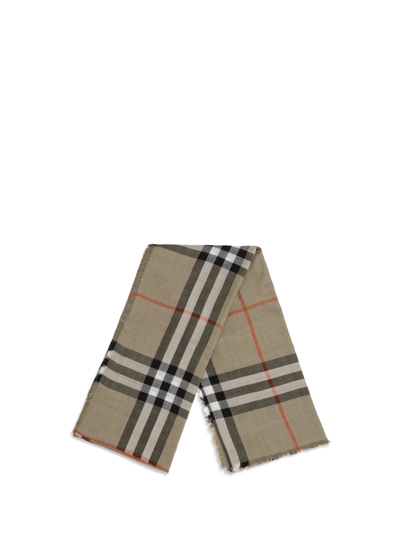 Burberry Reversible Wool & Silk Check Scarf — Beige Scarfs