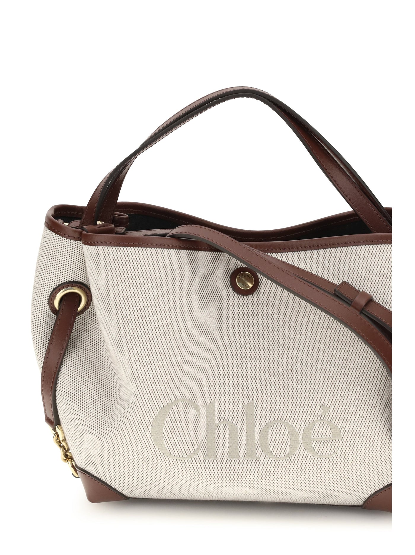 Chloé Clover Shoulder Bag — Brown Fabric