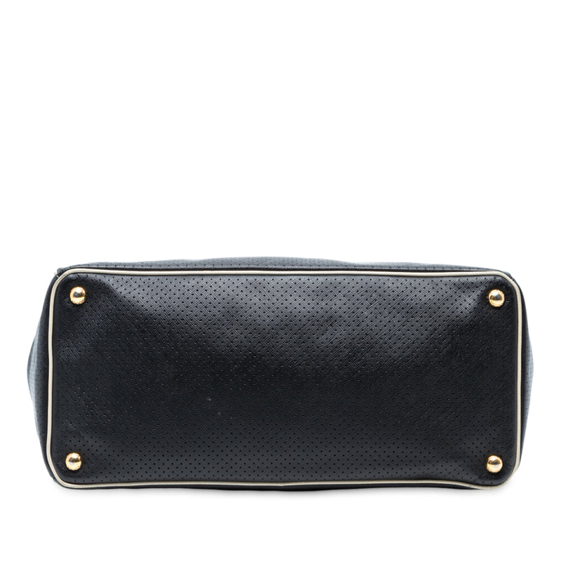 Large Perforated Saffiano Lux Galleria Zip Tote - Image 3