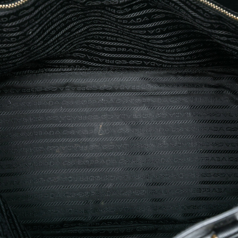 Large Perforated Saffiano Lux Galleria Zip Tote - Image 4