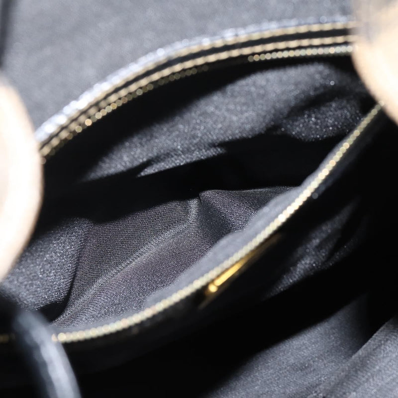 Fendi Vintage Pequin Logo Coated Canvas Brown Bag
