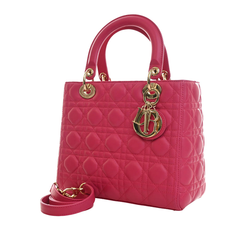 Medium Lambskin Cannage Lady Dior - Image 11