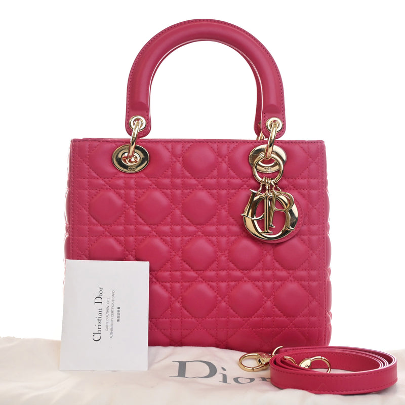 Medium Lambskin Cannage Lady Dior - Image 14