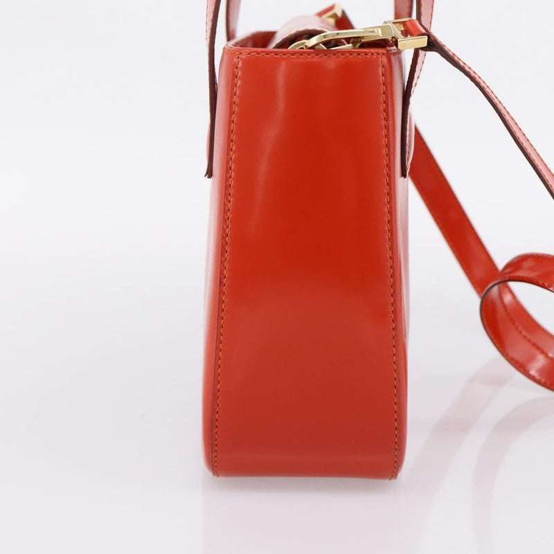 Celine Top Handle Leather Orange Bag