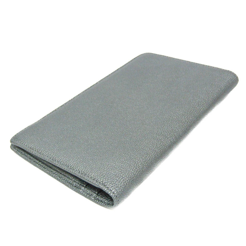 Chanel Cc Button Bi-Fold Card Case Leather Silver Accessory