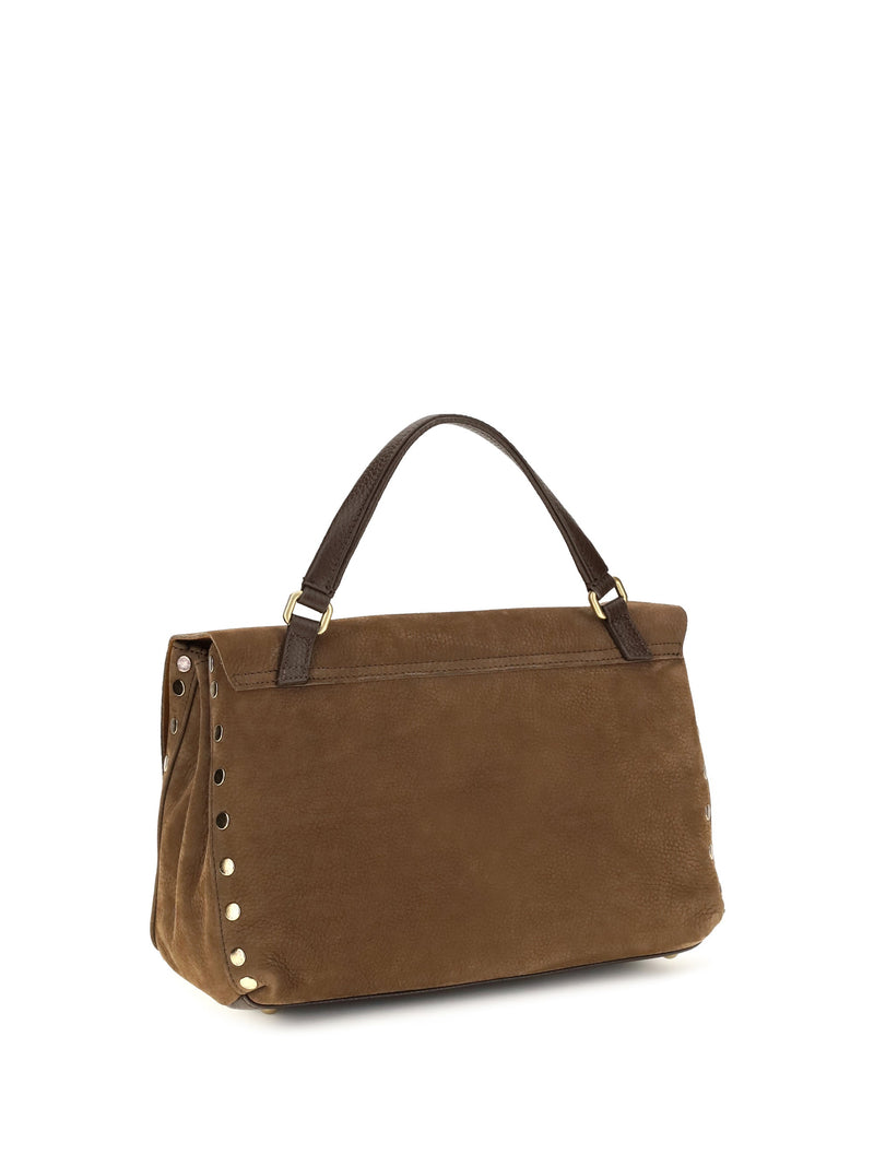 Zanellato Postina Jones Shoulder Bag — Brown Caiman Leather