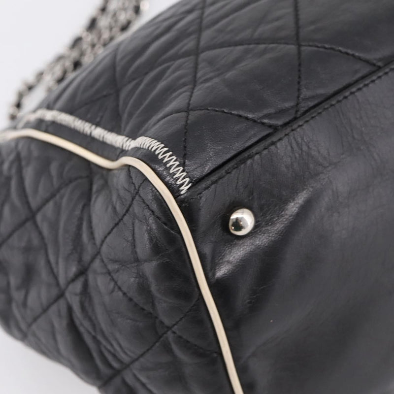Chanel North South Mademoiselle Lock Quilted Leather Black Bag