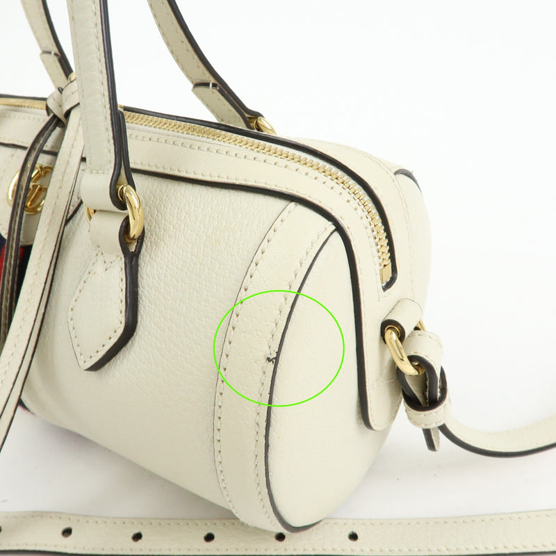 Gucci Ophidia Boston Leather White Bag