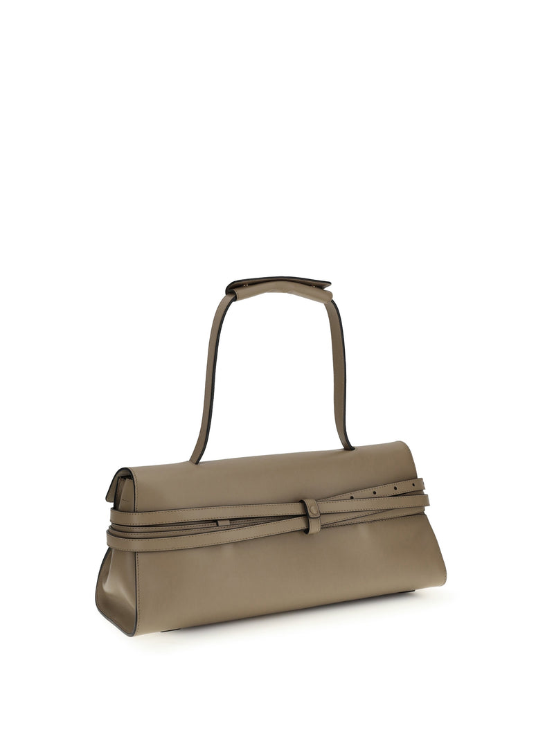 Moschino Shoulder Bag — Beige Calf Leather Bos Taurus