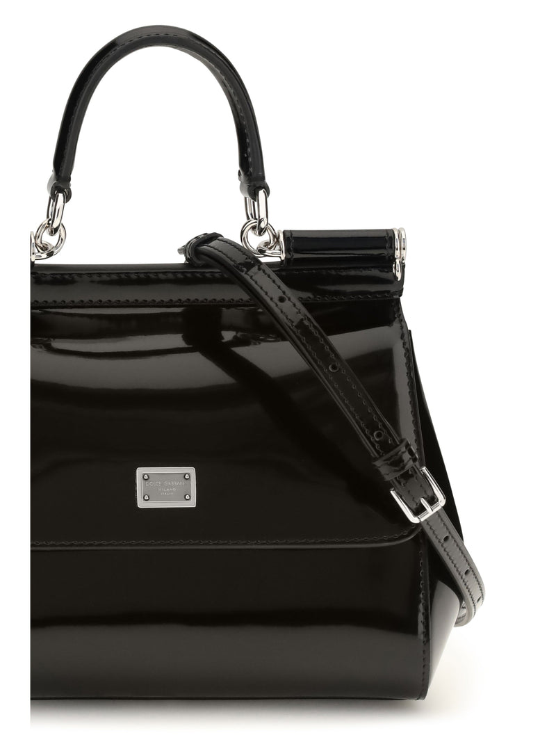 Dolce & Gabbana Sicily Shoulder Bag — Black Calf Leather Bos Taurus