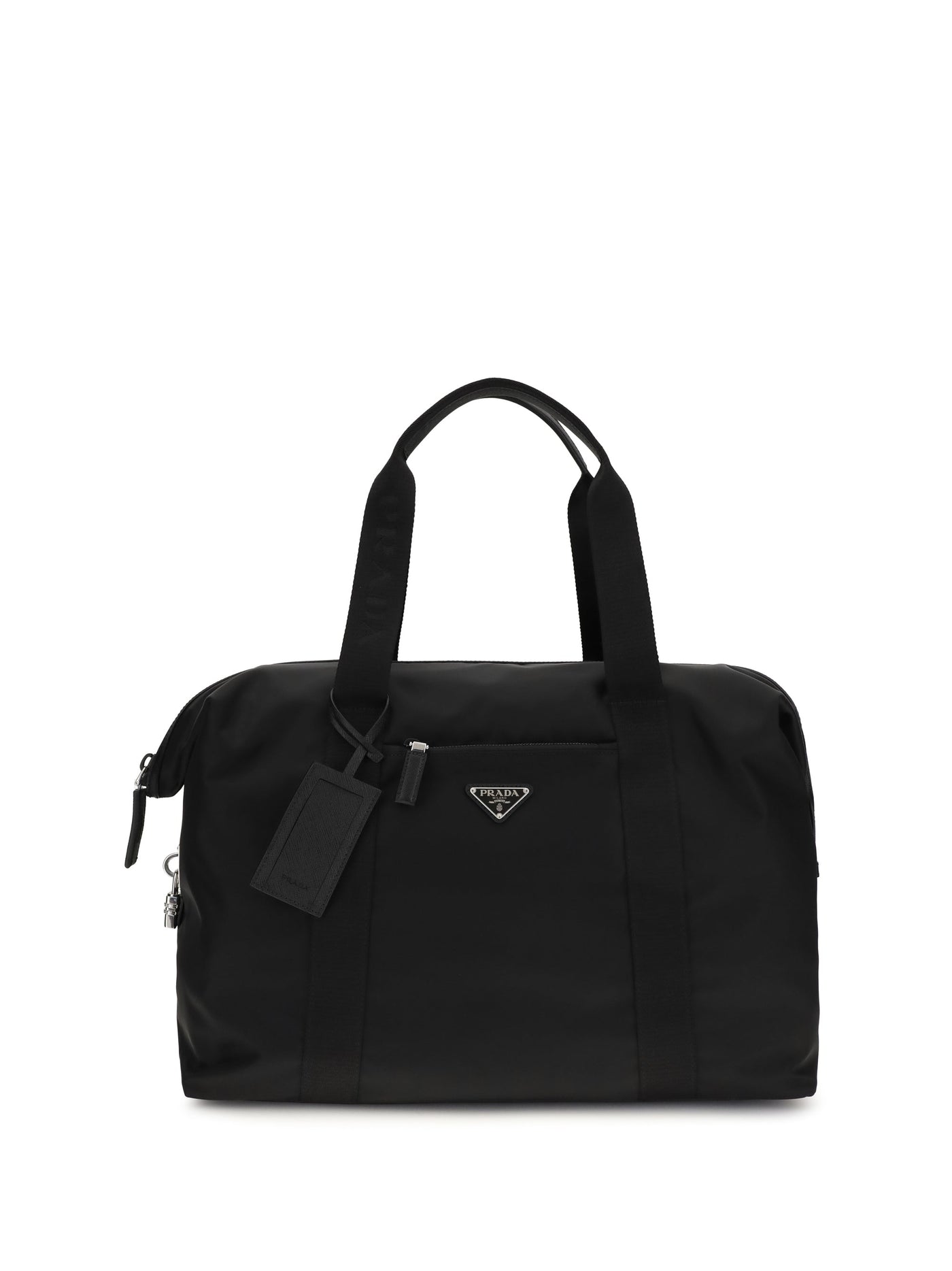 Prada Re-Nylon And Saffiano Leather Top Handle Bag — Black