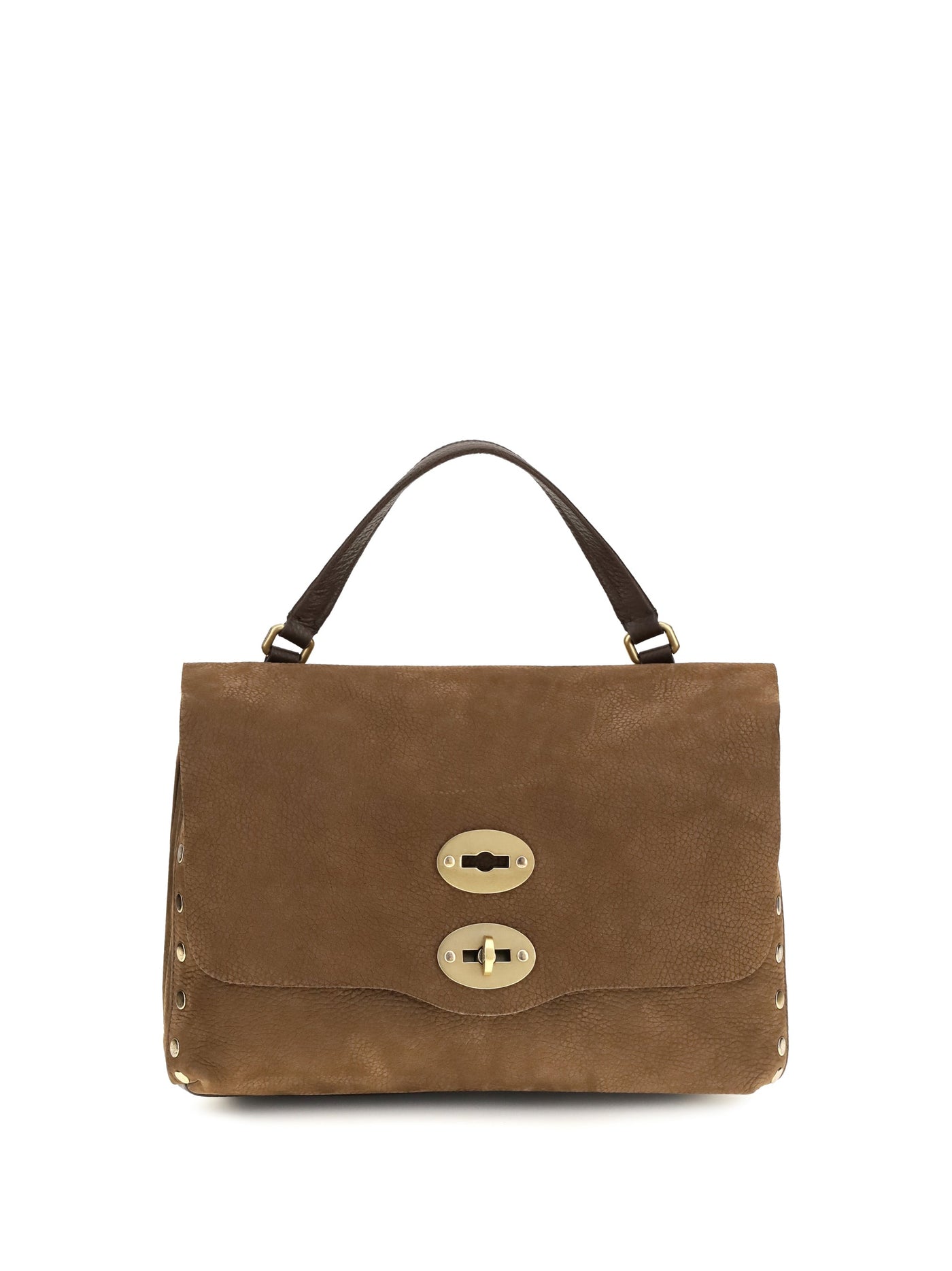Zanellato Postina Jones Shoulder Bag — Brown Caiman Leather