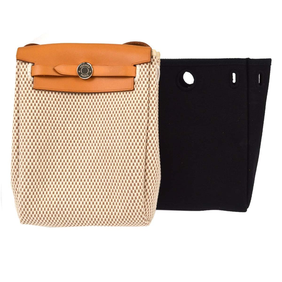 Hermes Herbag Toile And Leather Beige Canvas Bag