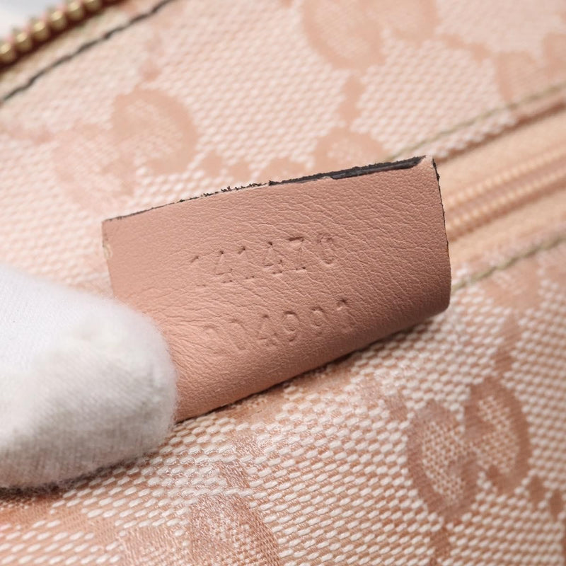 Gucci Abbey Zip Tote Gg Canvas And Leather Pink