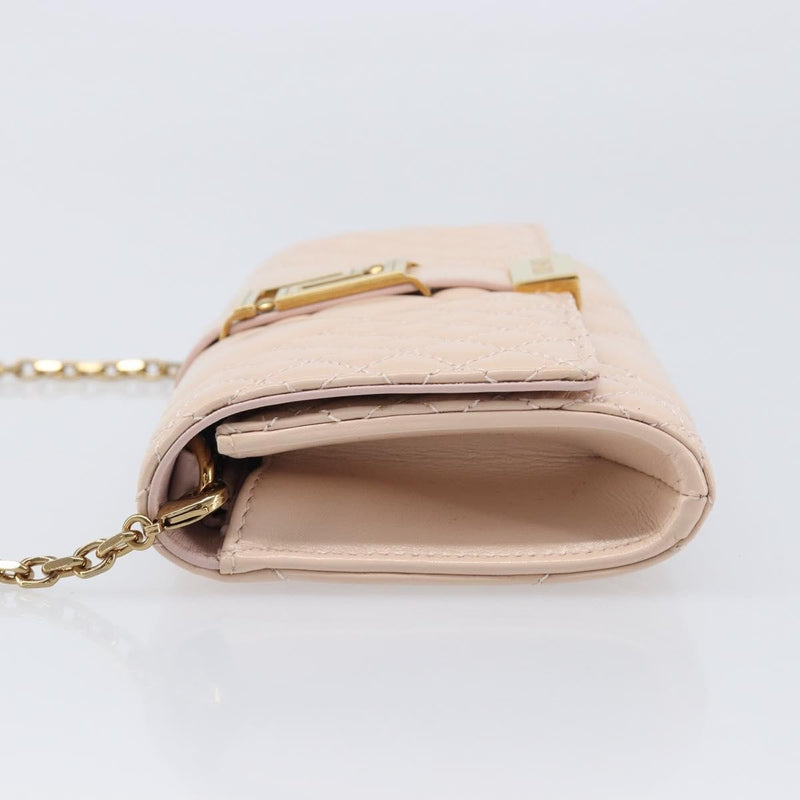 Versace Greca Goddess Convertible Clutch Leather Pink