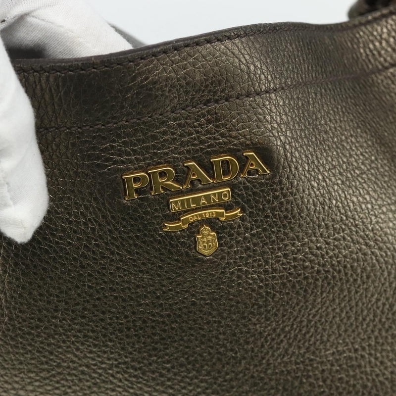 Prada Side Pocket Hobo Vitello Daino Gold Leather